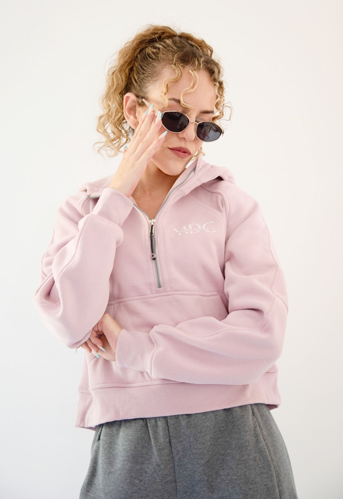 MDC Pink Yoga Half Zip Hoodie