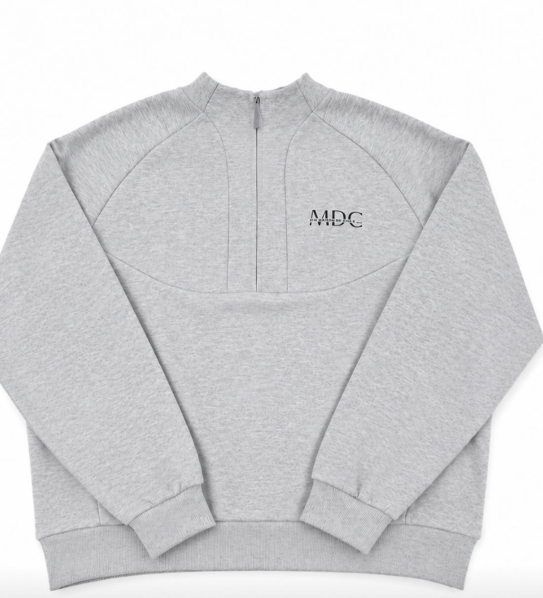 MDC Grey Unisex Crew Neck Half Zip Hoodie