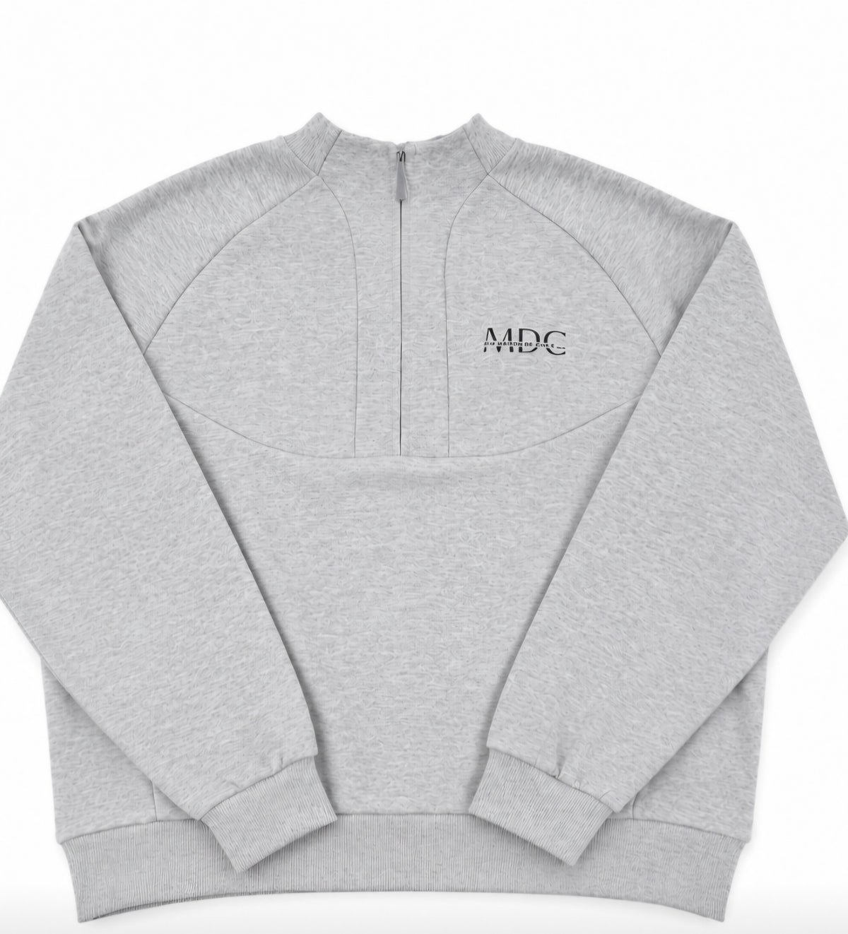 MDC Grey Unisex Crew Neck Half Zip Hoodie